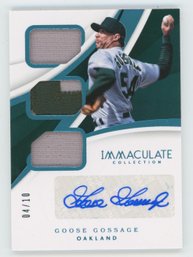 2018 Immaculate Collection Goose Gossage Triple Game Worn Relic Auto #/10