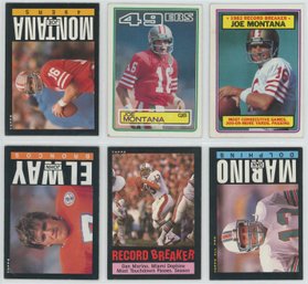 1980s Topps Football Quarterbacks Lot W/ Montana, Elway And Marino
