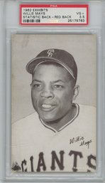 1962 Exhibits Willie Mays Stat Back PSA 3.5