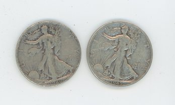Pair Of Silver Walking Liberty Half Dollars Lot 3