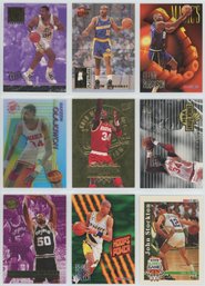 Lot Of (9) 1990s Basketball Insert Cards W/ Hall Of Famers