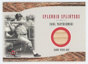 2001 Fleer Red Sox 100th Carl Yastrzemski Game Sued Bat Relic