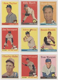 Lot Of (9) 1958 Topps Baseball Cards