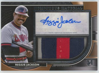 2021 Museum Collection Reggie Jackson Game Used 3 Color Patch Autograph #14/15!
