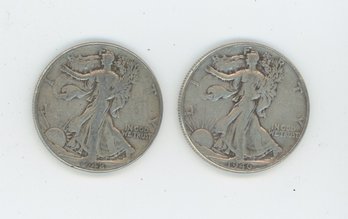 Pair Of Silver Walking Liberty Half Dollars Lot 4