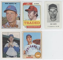 Lot Of (5) Vintage Ron Santo Baseball Cards