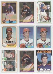 Lot Of (9) Nolan Ryan Baseball Cards W/ 1973 Leader