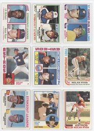 Lot Of (9) Nolan Ryan Baseball Cards