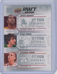 2009 Upper Deck Draft Edition STEPHEN CURRY James Harden Rookie Card