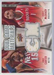 2009 Upper Deck VINCE CARTER Tracy McGrady Dual Jersey Card