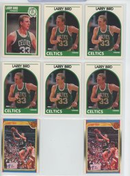 Group Of 8 Vintage 1980s Larry Bird Cards Fleer And Hoops