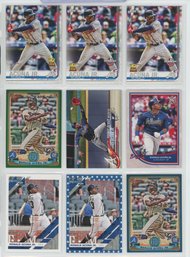 9 Card Ronald Acuna Lot Including Rookie