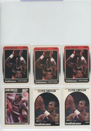 6 Card Clyde Drexler Lot Vintage 1980s