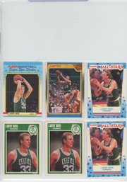 6 Vintage 1980s Larry Bird Cards