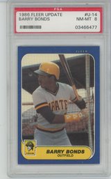 1986 Fleer Update Barry Bonds Rookie PSA 8