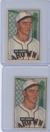 Pair Of 1951 Bowman Ned Garver