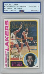 1978 Topps Kareem Abdul Jabbar PSA DNA Auto Gem Mint 10