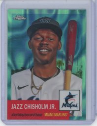 2022 Topps Chrome Platinum Jazz Chisholm Jr Teal Refractor /299