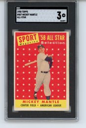 1958 Topps Mickey Mantle All Star SGC 3