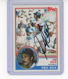 1983 Topps Jim Rice Signed Card