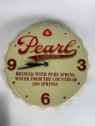 1960s Pearl Larger Beer Bottle Cap Clock