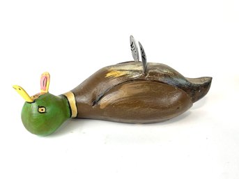 Kerras Jeffrey Canadian 1966 - 2017 Folk Art Duck Sculpture Dead Duck Funky