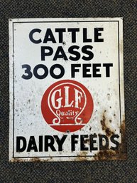 GLF Dairy Feeds Cattle Pass Tin Sign Advertising Farm