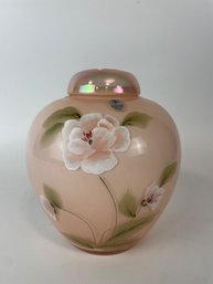 Fenton 2002 Glass Messenger Exclusive Michael Fenton Signature Peach Ginger Jar