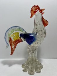 Vintage Murano Glass Multicolored Rooster