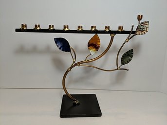 Hand Crafted Metal Eternal Tree Hanukkah Menorah By George Gabriel