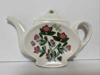 Portmeirion Botanic Garden Viola & Dragonfly Tea Bag Holder / Spoon Rest Teapot