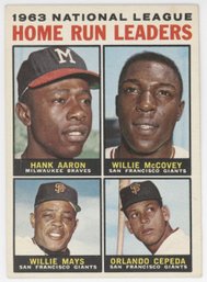 1964 Topps NL HR Leaders W/ Hank Aaron, Mays, McCovey, Cepeda