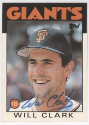 1986 Topps Traded Will Clark Rookie Signed