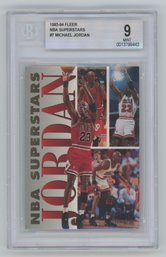 1993 Fleer NBA Superstars Michael Jordan Insert BGS 9 Mint
