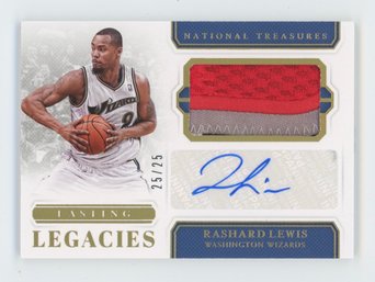 2018 National Treasures Rashard Lewis Triple Color Patch Auto #/25