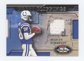 2002 Box Score Marvin Harrison Game Worn Relic