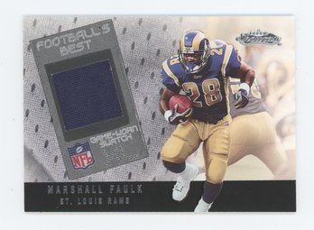 2002 Fleer Showcase Marshall Faulk Game Worn Relic