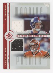 2005 Reflections Eli Manning And Carson Palmer Dual Game Worn Relic