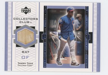 2002 Upper Deck Collectors Club Sammy Sosa Game Used Bat Relic