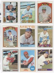 Lot Of (9) 1964-72 Topps Baseball Stars Lot