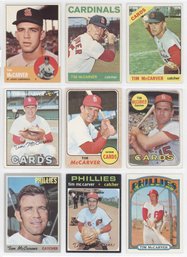 Lot Of (9) 1963-72 Topps Tim McCarver Cards Including Second Year