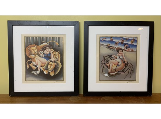 Pair Of Listed Artist Signed Artist Proofs