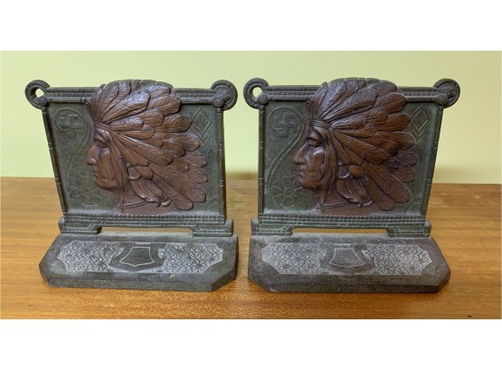 Native American Bradley And Hubbard Style Bookends