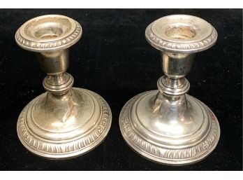 Pair Of Sterling Weighted Candlesticks