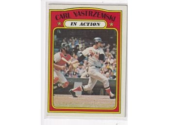 1972 Topps Carl Yastrzemski In Action