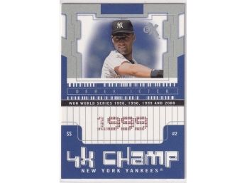 2002 EX Derek Jeter 4X Champ Insert Numbered /1999