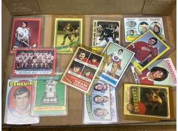 Tray Lot Of Vintage Hockey Cards