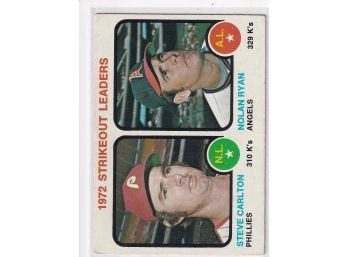 1973 Topps Strikeout Leaders Steve Carlton Nolan Ryan