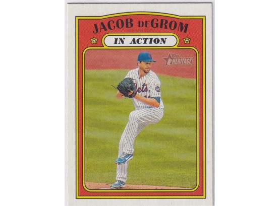 2021 Topps Heritage Jacab DeGrom In Action 1972 Redux