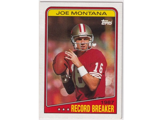 1988 Topps Joe Montana 1987 Record Breaker
